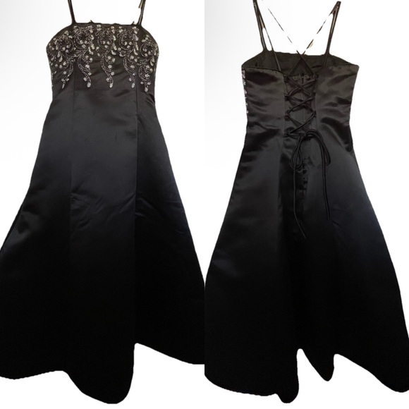 PRIMROSE Made in USA Little GIRLS Black and Silver FORMAL DRESS Size 6 - Picture 4 of 8